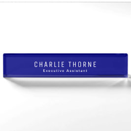 Blue Desk Namplate mit Name und Jobbezeichnung Namensplakette