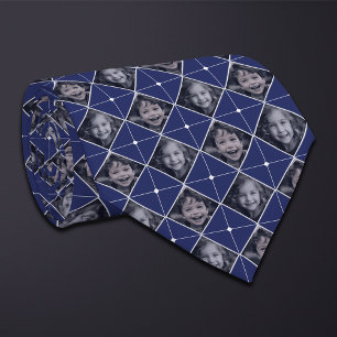 Blue Diamond 2-Foto Pattern Neck Tie Krawatte