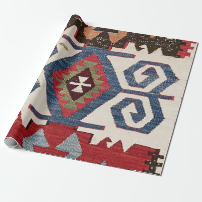 Blue Diamond Arrow Konya // 19. Jahrhundert Geschenkpapier (Ungerollt)