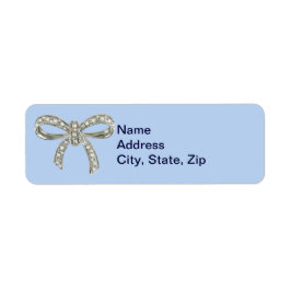 Blue Diamond Bow Wedding Address Labels