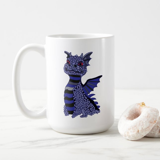 Blue Diamond Dragon Kaffeetasse (Mit Donut)