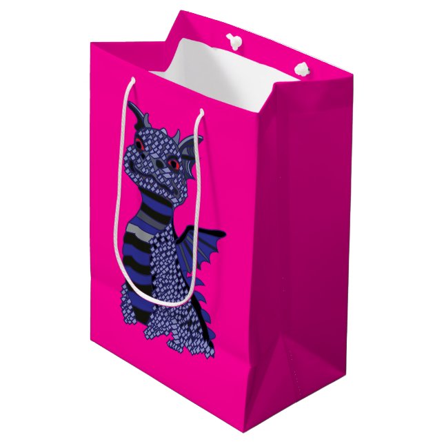 Blue Diamond Dragon Mittlere Geschenktüte (Vorderseite Schrägansicht)
