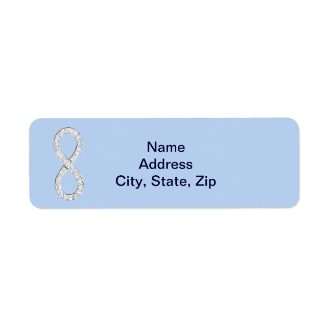 Blue Diamond Infinity Wedding Address Labels (Vorne)