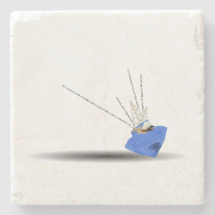 Blue Diamond Küste Ikebana Zeit Gedicht Kunst Gesc Steinuntersetzer