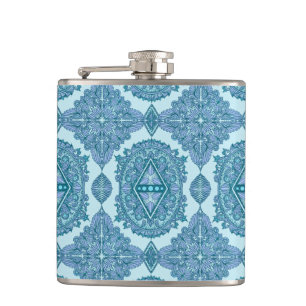 Blue Diamond Mandala Flachmann