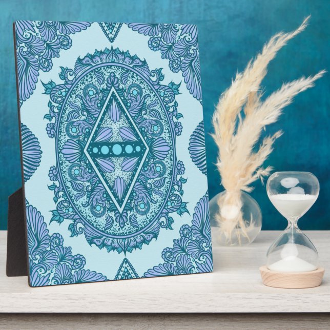 Blue Diamond Mandala Fotoplatte (Seite)