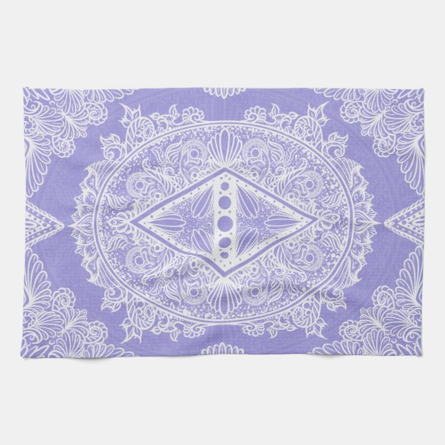 Blue Diamond Mandala Geschirrtuch (Horizontal)