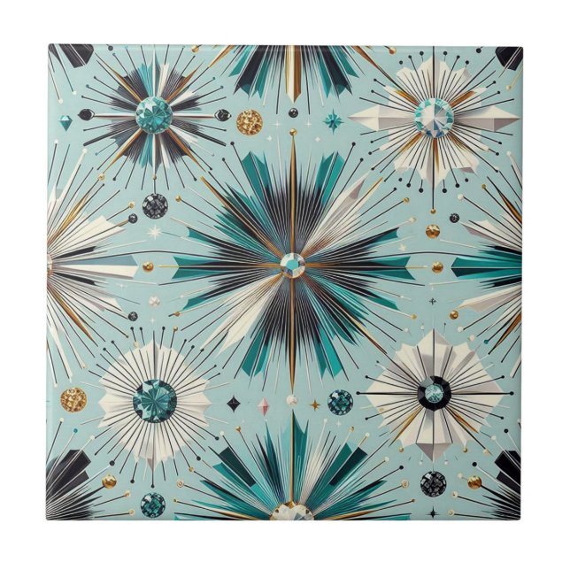 Blue Diamond Mid Century Modern  Fliese (Vorderseite)