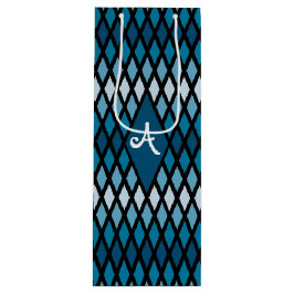 Blue Diamond Ombre Monogram Geschenktüte Für Weinflaschen
