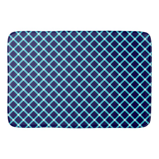 Blue Diamond Pattern Bath Mat Badematte (Vorderseite)