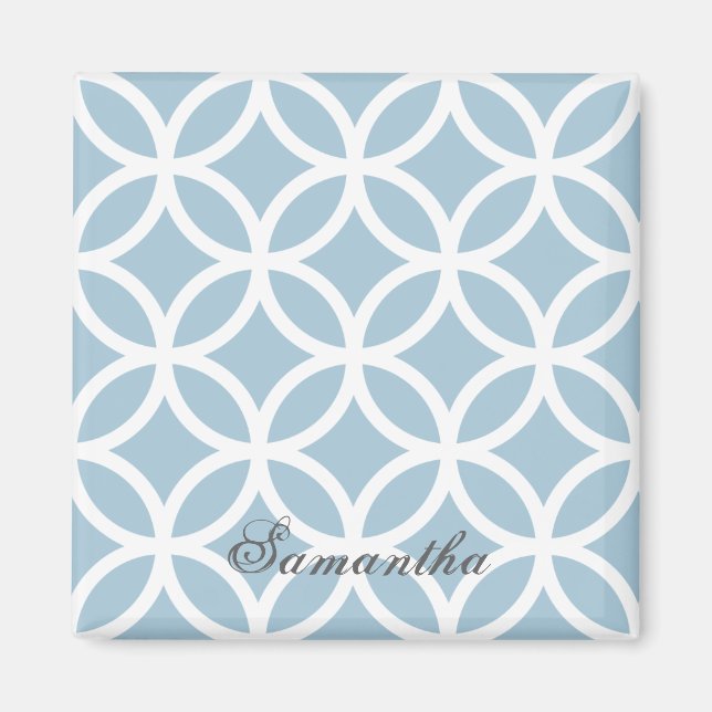 Blue Diamond Pattern Personalized Magnet (Vorne)