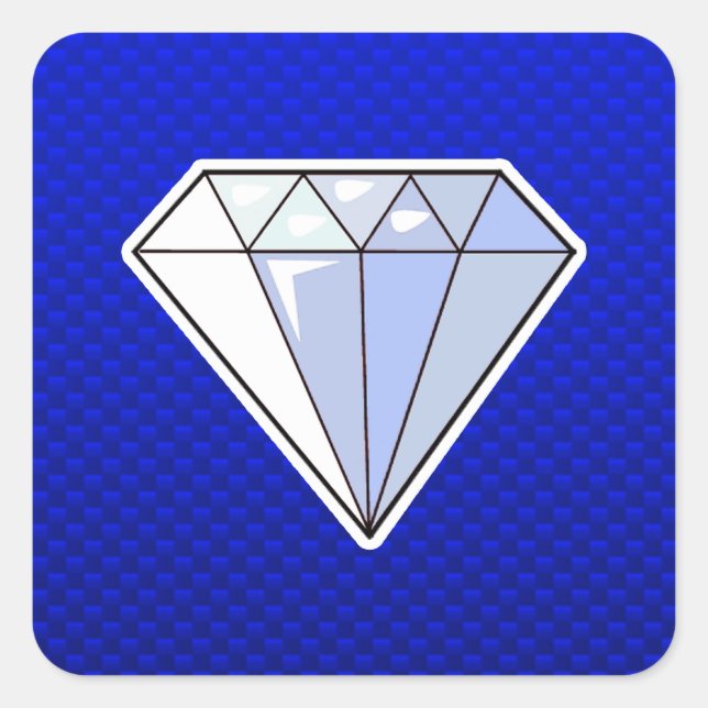 Blue Diamond Quadratischer Aufkleber (Vorderseite)