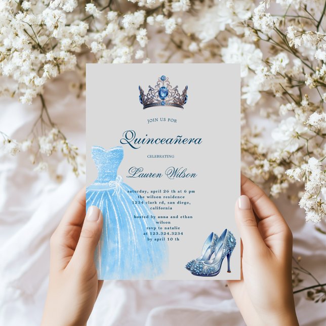 Blue Diamond Queen Exclusive Quinceañera Einladung (Von Creator hochgeladen)