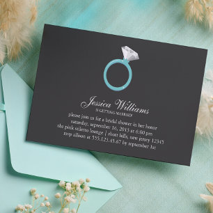 Blue Diamond Ring Brautparty Einladung