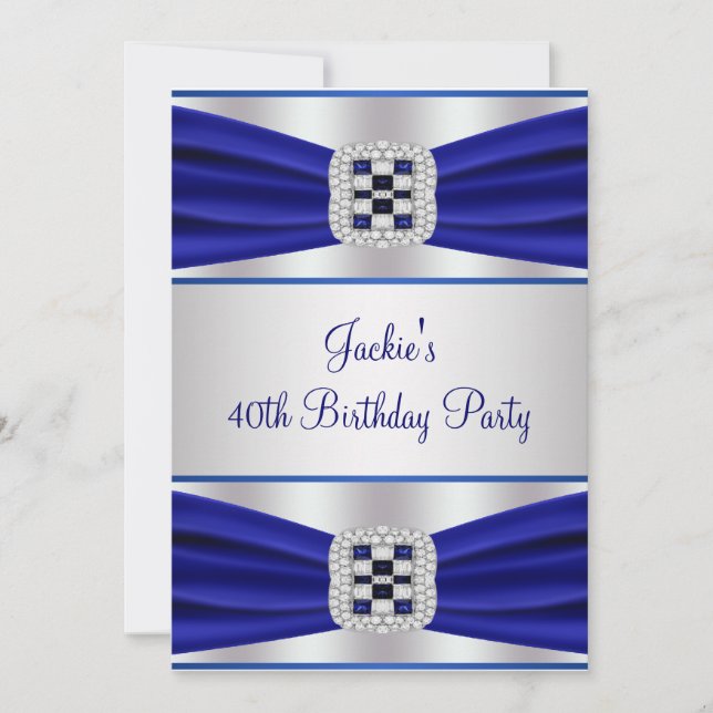 Blue Diamond Sapphire 40e anniversaire Invitation (Devant)