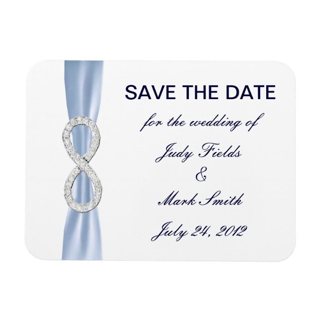 Blue Diamond Unendlichkeit Hochzeit speichern das  Magnet (Horizontal)