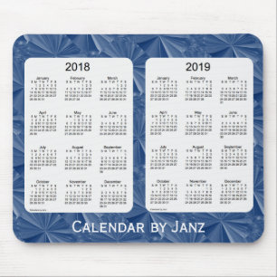 Blue Diamonds Calendar von Janz Mousepad 2018-2019