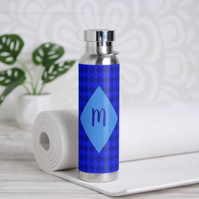 Blue Diamonds Initial Water Flasche (Yoga)