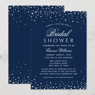 Blue Diamonds Modern Luxus Brautparty Einladung