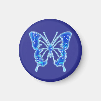 Blue Digital Butterfly, individueller Hintergrund Magnet