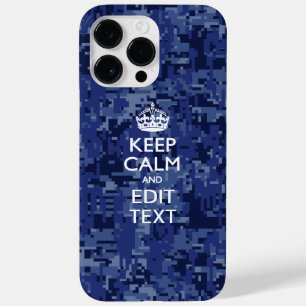 Blue Digital-Camouflage BEHALTE den CALM-Text Case-Mate iPhone 14 Pro Max Hülle