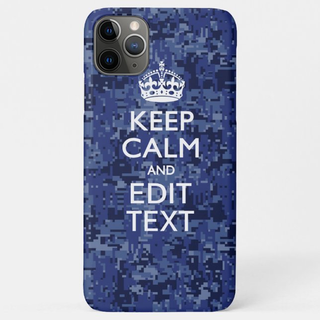 Blue Digital-Camouflage BEHALTE den CALM-Text Case-Mate iPhone Hülle (Rückseite)