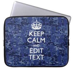 Blue Digital-Camouflage BEHALTE den CALM-Text Laptopschutzhülle