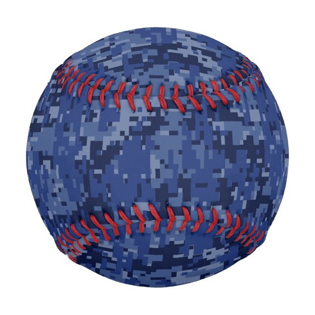 Blue Digital Camouflage Dekoration Baseball (Vorderseite)