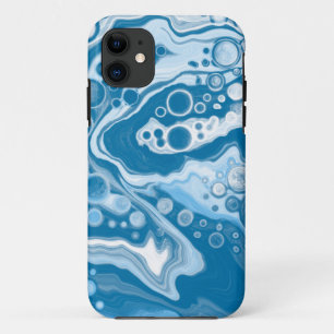 Blue Digital Fluid Art Marmor Pour Painting Cells Case-Mate iPhone Hülle