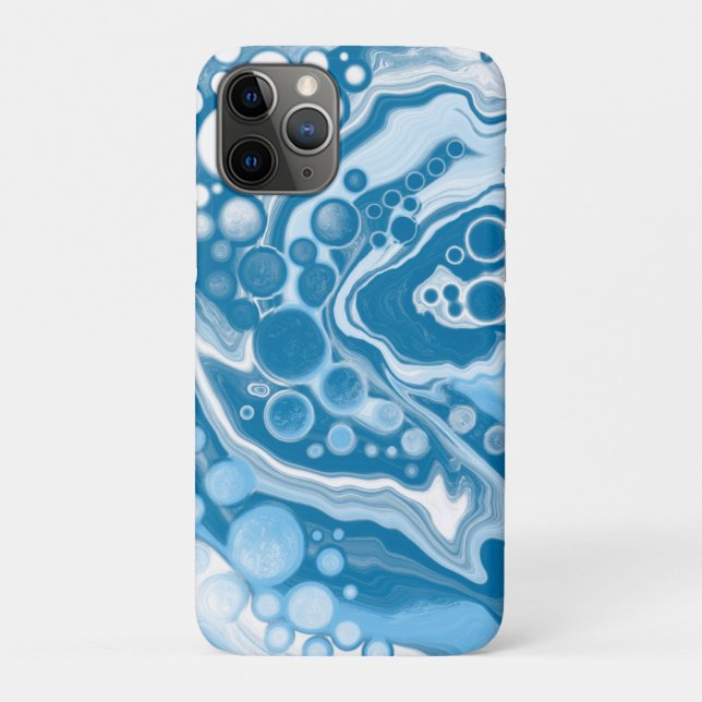 Blue Digital Fluid Art Marmor Pour Painting Cells Case-Mate iPhone Hülle (Rückseite)