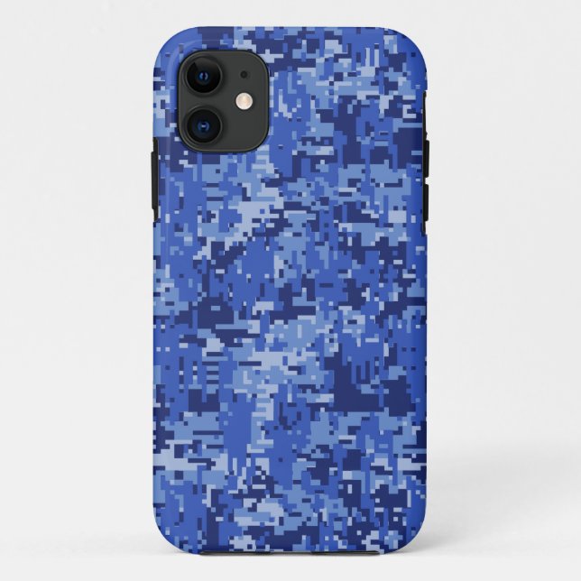 Blue Digital Pixels Camouflage Dekoration Textur Case-Mate iPhone Hülle (Rückseite)