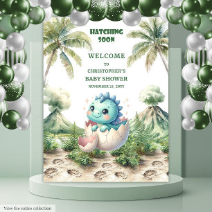 Blue Dino Baby Duschbrause Balder Hintergrund Wandteppich