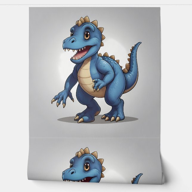 Blue Dino Kids Accent Wall Deco Tapete (Abrollen)