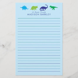 Blue Dinosaur Niedlich Kid's Dino Briefpapier