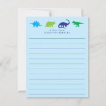 Blue Dinosaur Niedlich Kid's Dino Flat Stationary 