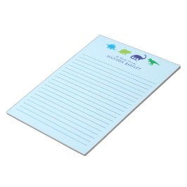 Blue Dinosaur Niedlich Kid's Dino Stationary Notep Notizblock