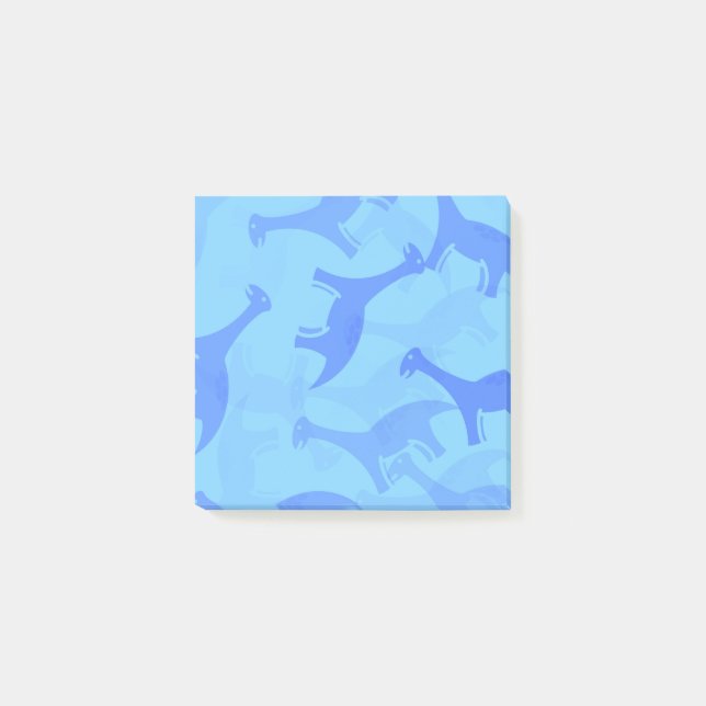 Blue Dinosaur Post it Notes Post-it Klebezettel (Vorderseite)