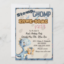 Blue Dinosaur Rawr Birthday Party