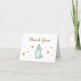 Blue Dinosaur Stars Boy Baby Dusche Dankeskarte