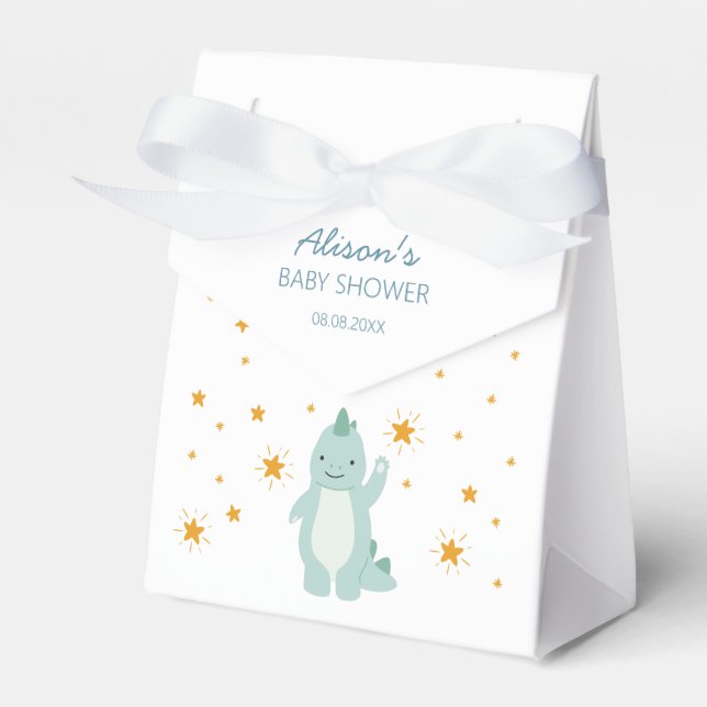 Blue Dinosaur Twinkle Stars Baby Boy Dusche Geschenkschachtel (Vorderseite)