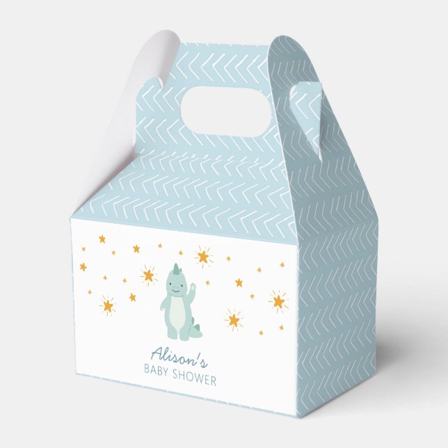 Blue Dinosaur Twinkle Stars Baby Boy Dusche Geschenkschachtel (Vorderseite)