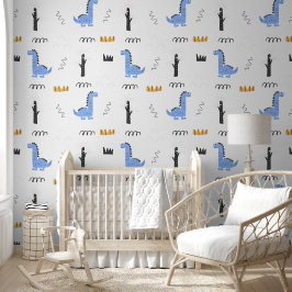 Blue Dinosaur with a Modern Twist Tapete