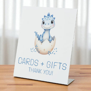 Blue Dinosaurier Karten und Geschenke Baby Duschze Sockelschild