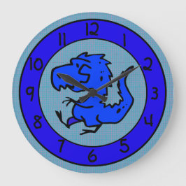 Blue Dinosaurier oder Dragon Wall Clock Große Wanduhr