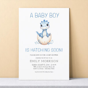 Blue Dinosaurier Schläge Bald Baby Boy Dusche Einladung