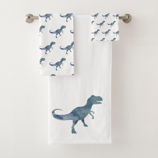 Blue Dinosaurier Trex Badetuch Set (Insitu)