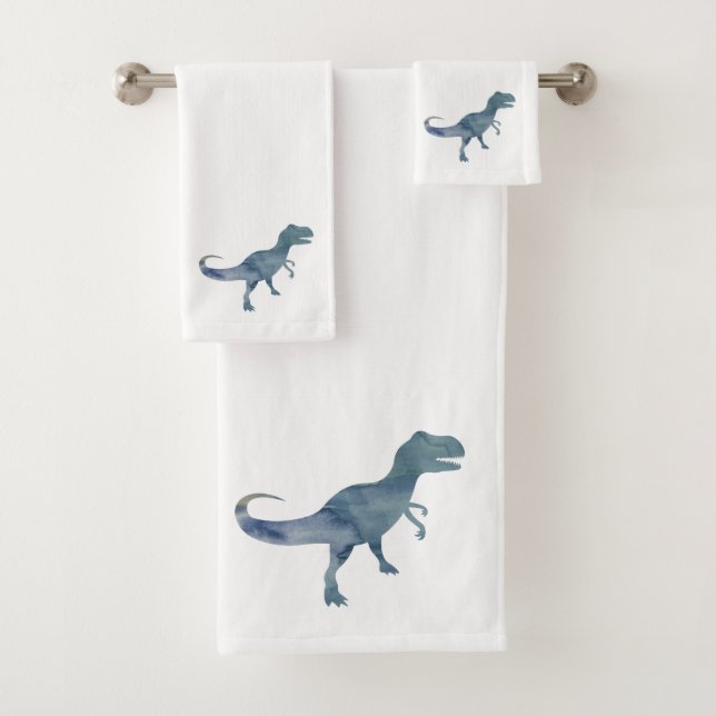 Blue Dinosaurier Trex Badetuch Set (Insitu)