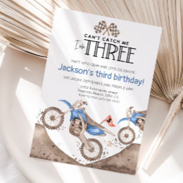 Blue Dirt Bike 3rd birthday - Cant catch me Einladung