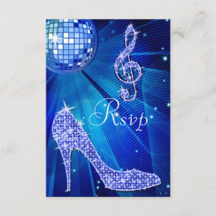 Blue Disco Ball Sparkasse Heels UAWG RSVP Karte