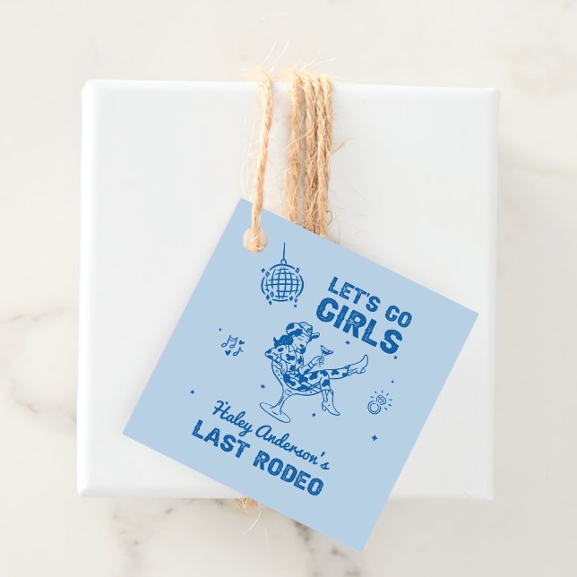 Blue Disco Cowgirl Rodeo Geschenkanhänger (Von Creator hochgeladen)